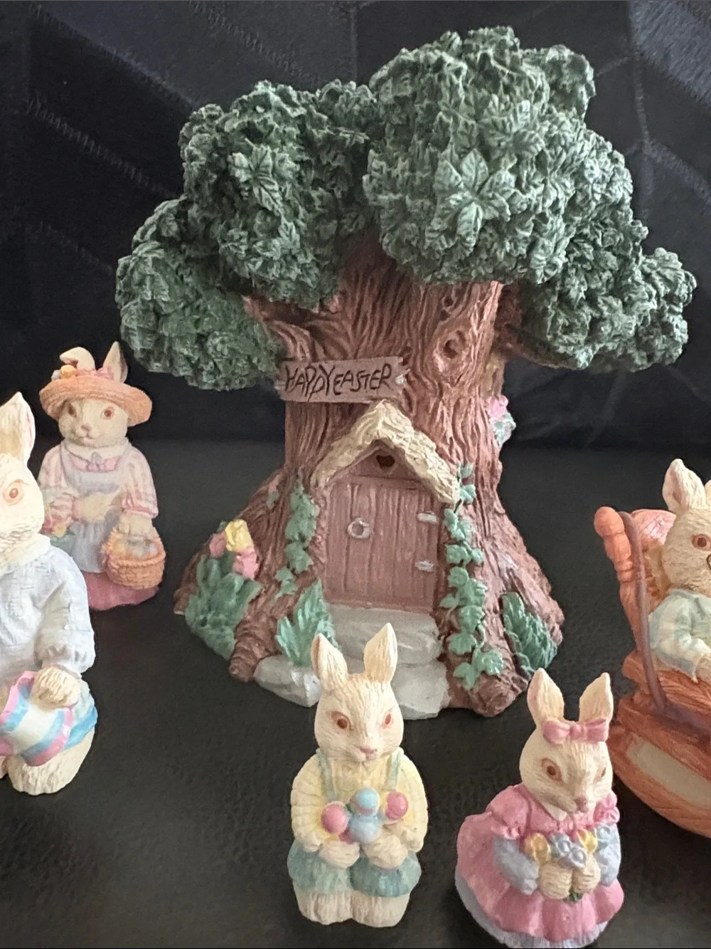 7-Pc Bunny and Lighted Tree House Set - Pastel Multicolor